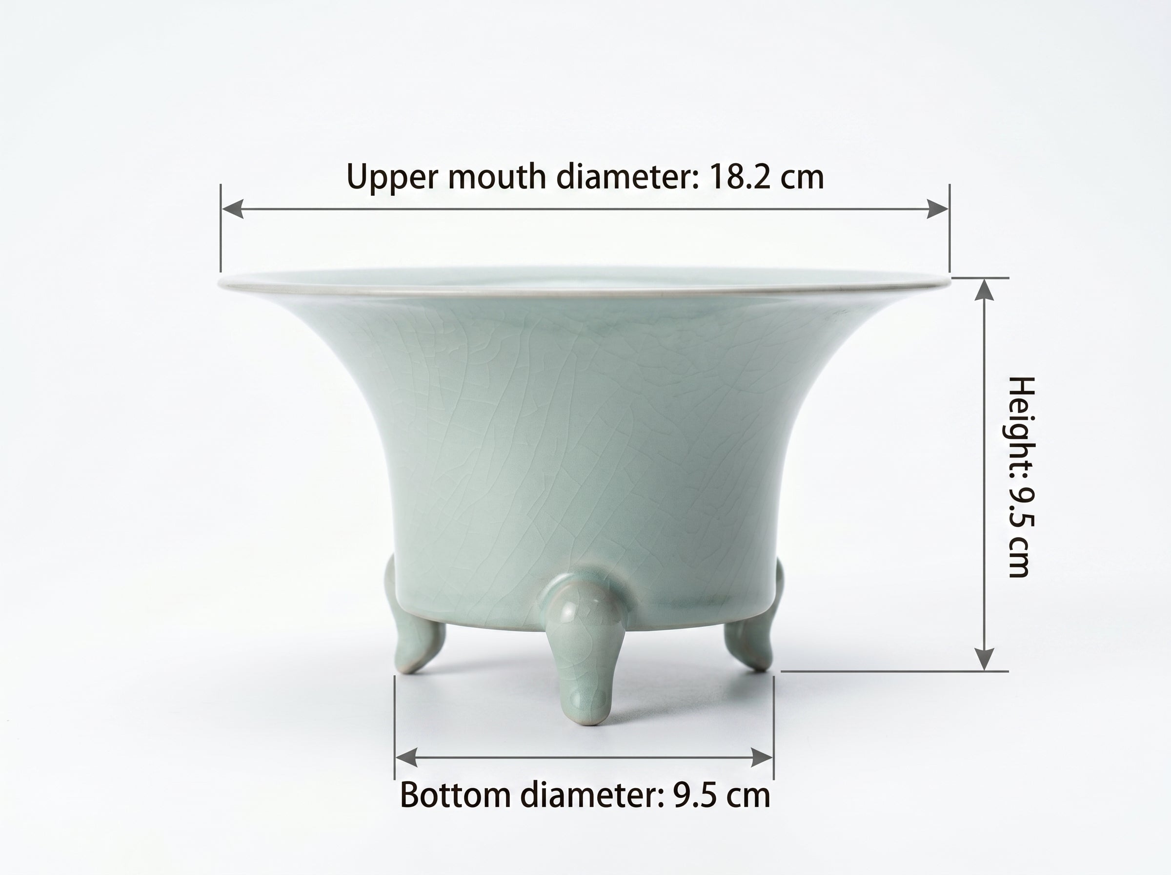 Ru Ware Celadon Tripod Horseshoe Zun