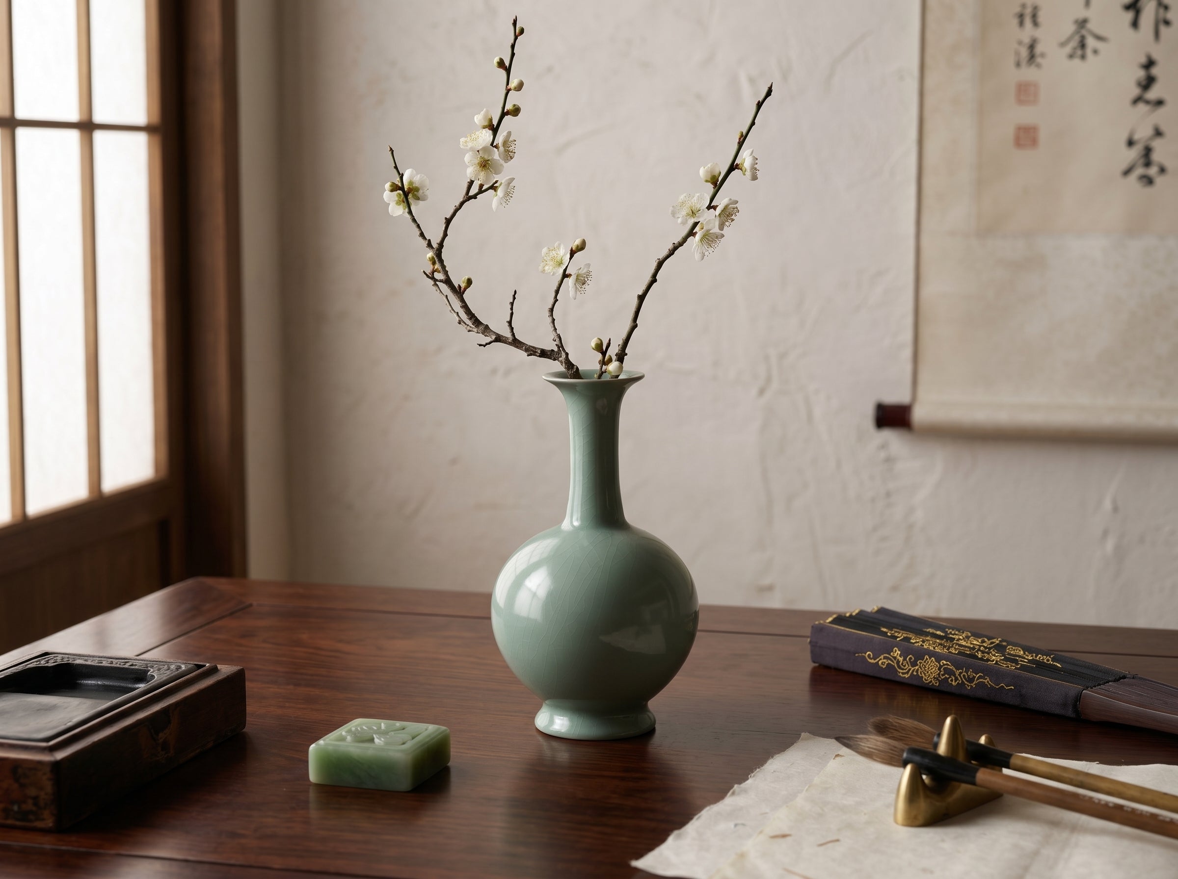 Ru Ware Celadon Drum-Belly Vase