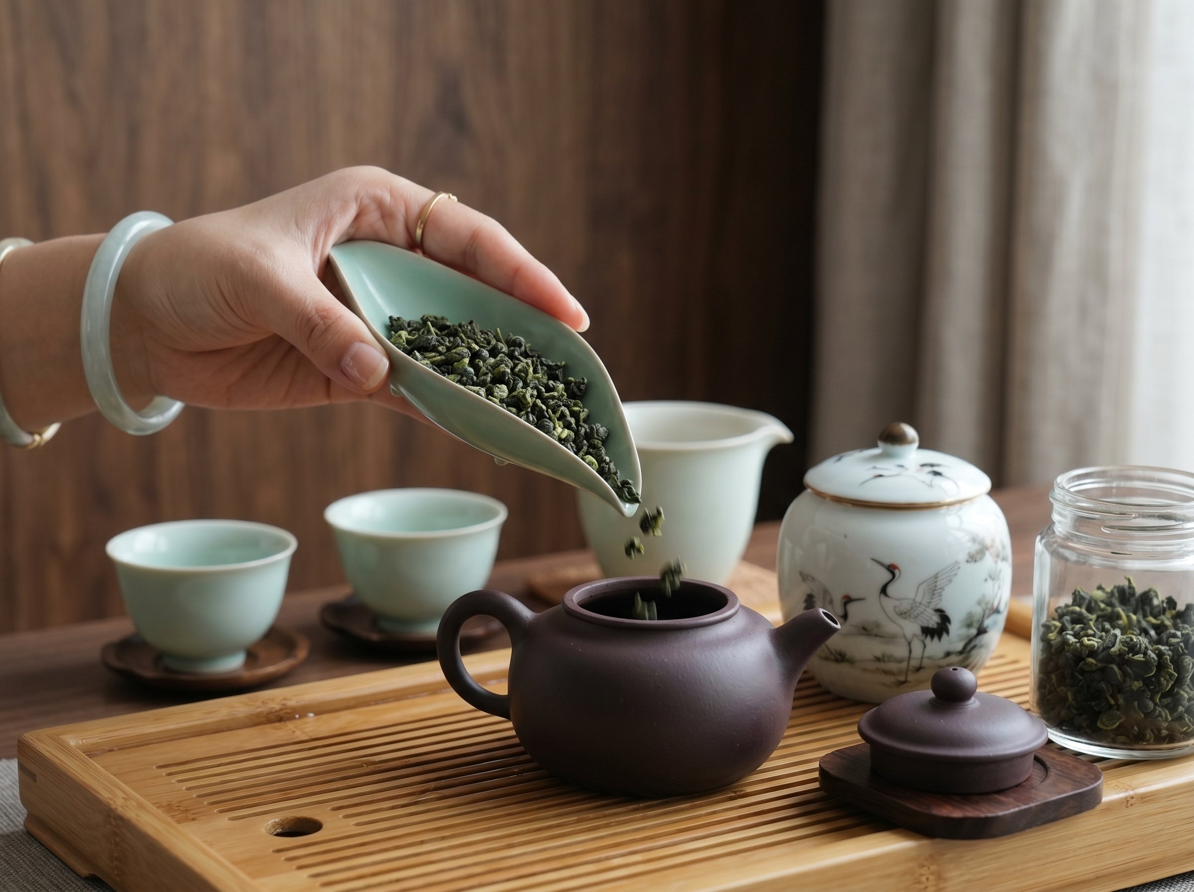 Ru Ware Celadon Cha Ze (Tea Scoop)