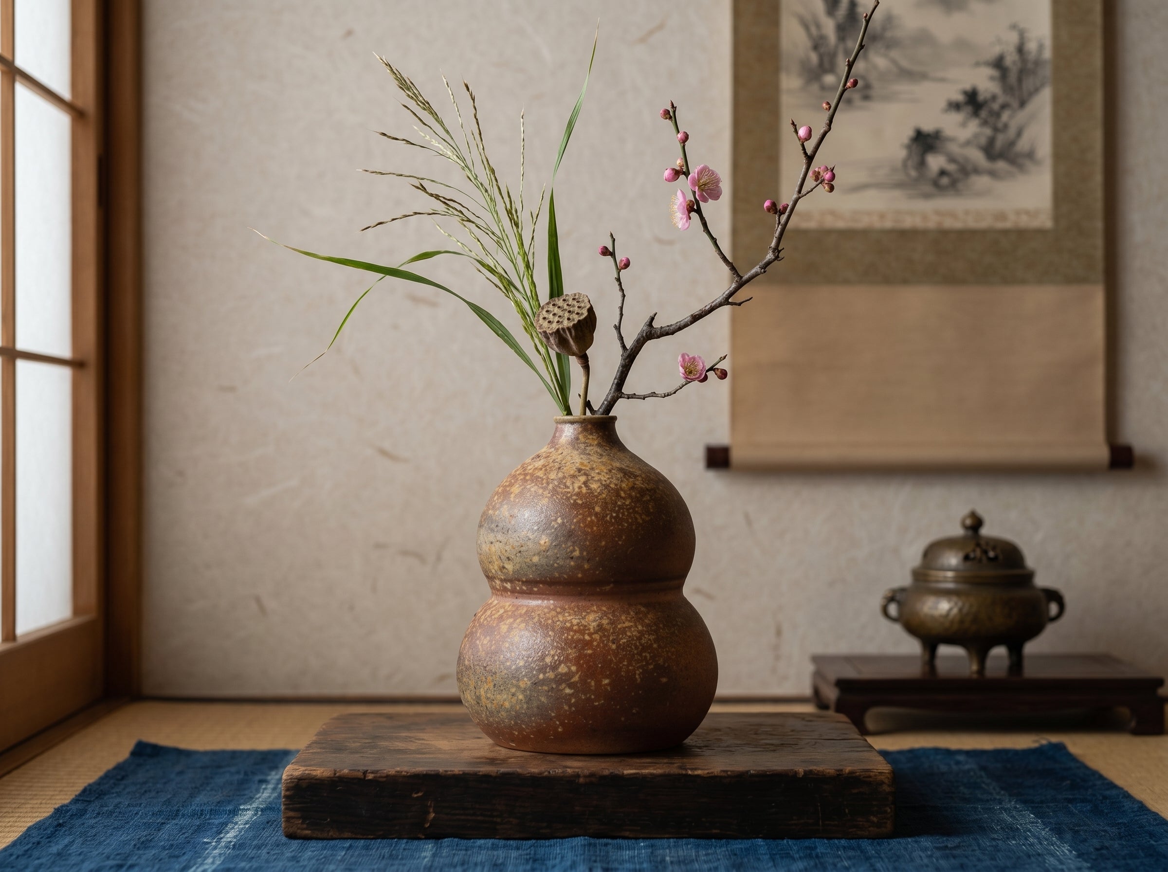 Ou Ware Wood-Fired Mini Gourd Vase