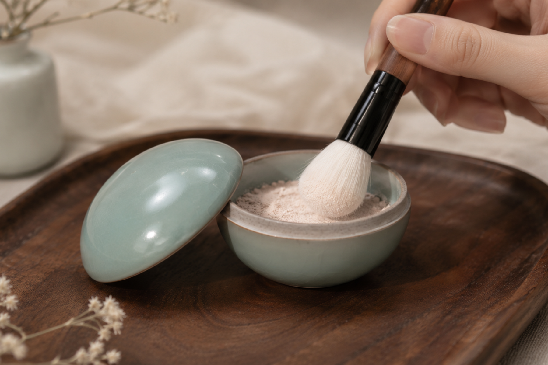 Ru Ware Celadon Powder Box