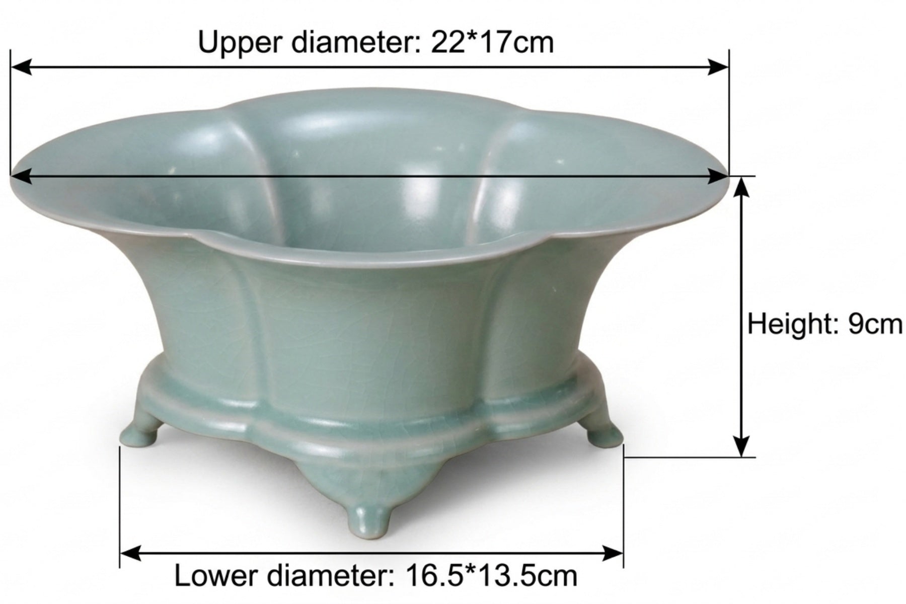 Ru Ware Celadon Begonia-Shaped Basin