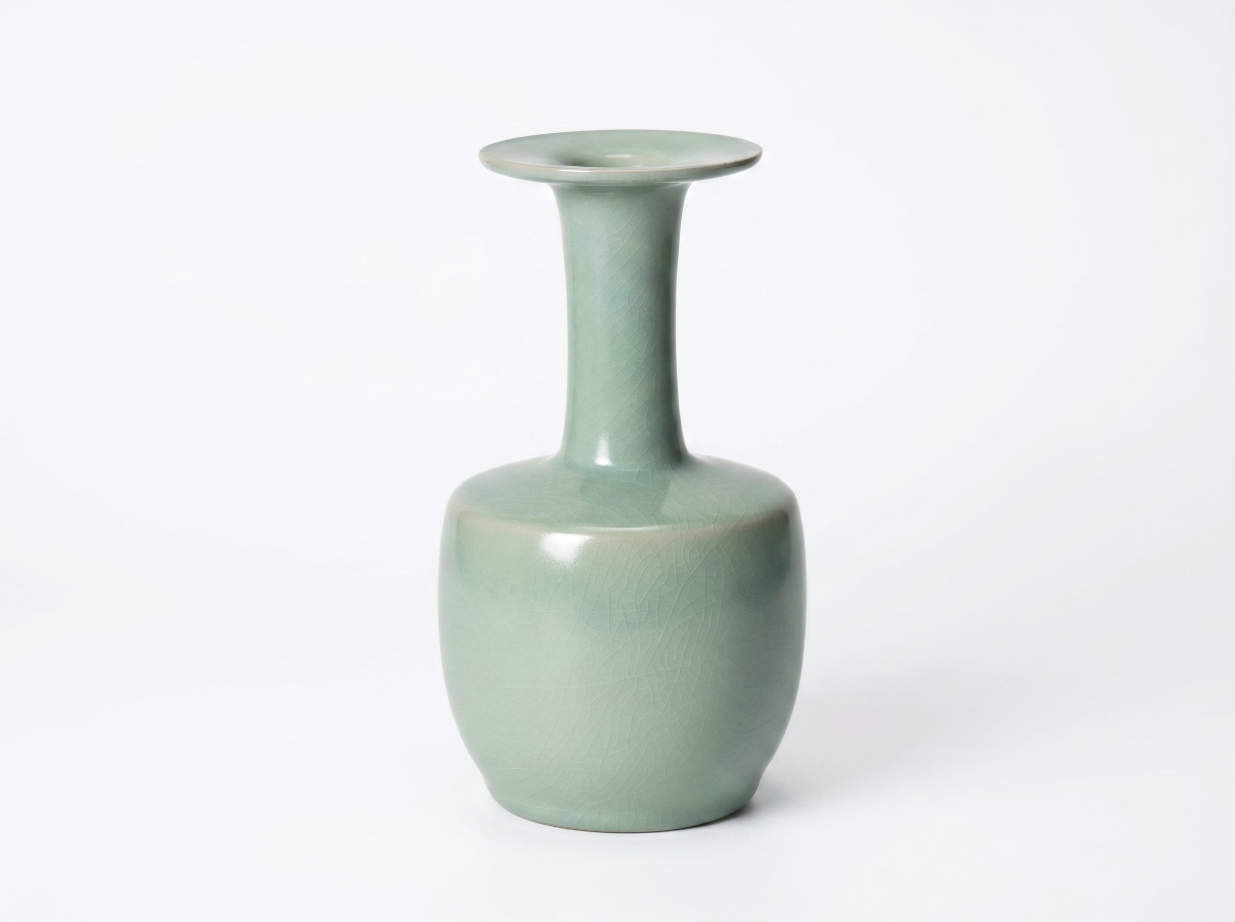 Ru Ware Celadon Dish-Mouth Mallet Vase