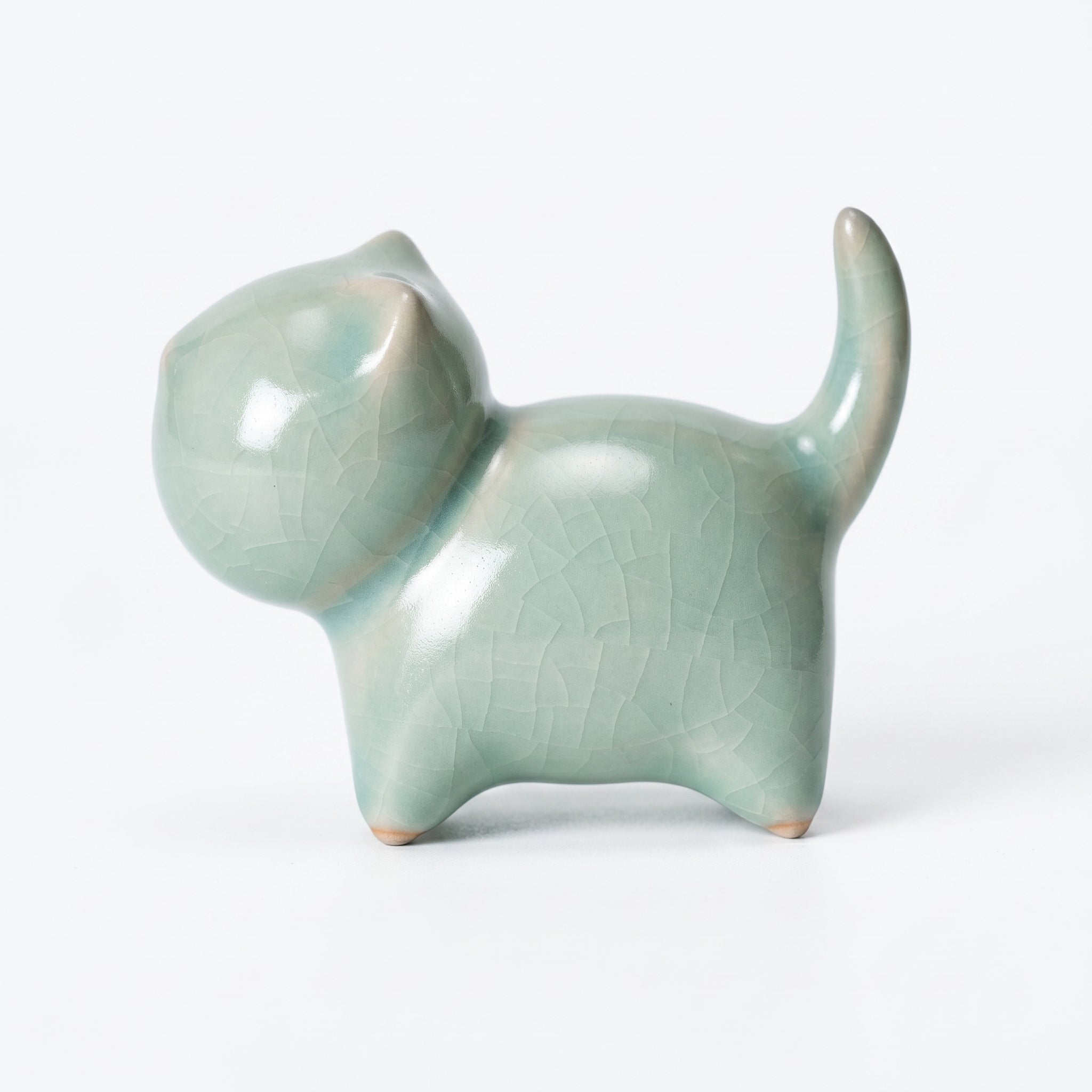 Ru Ware Celadon Kitten Figurine