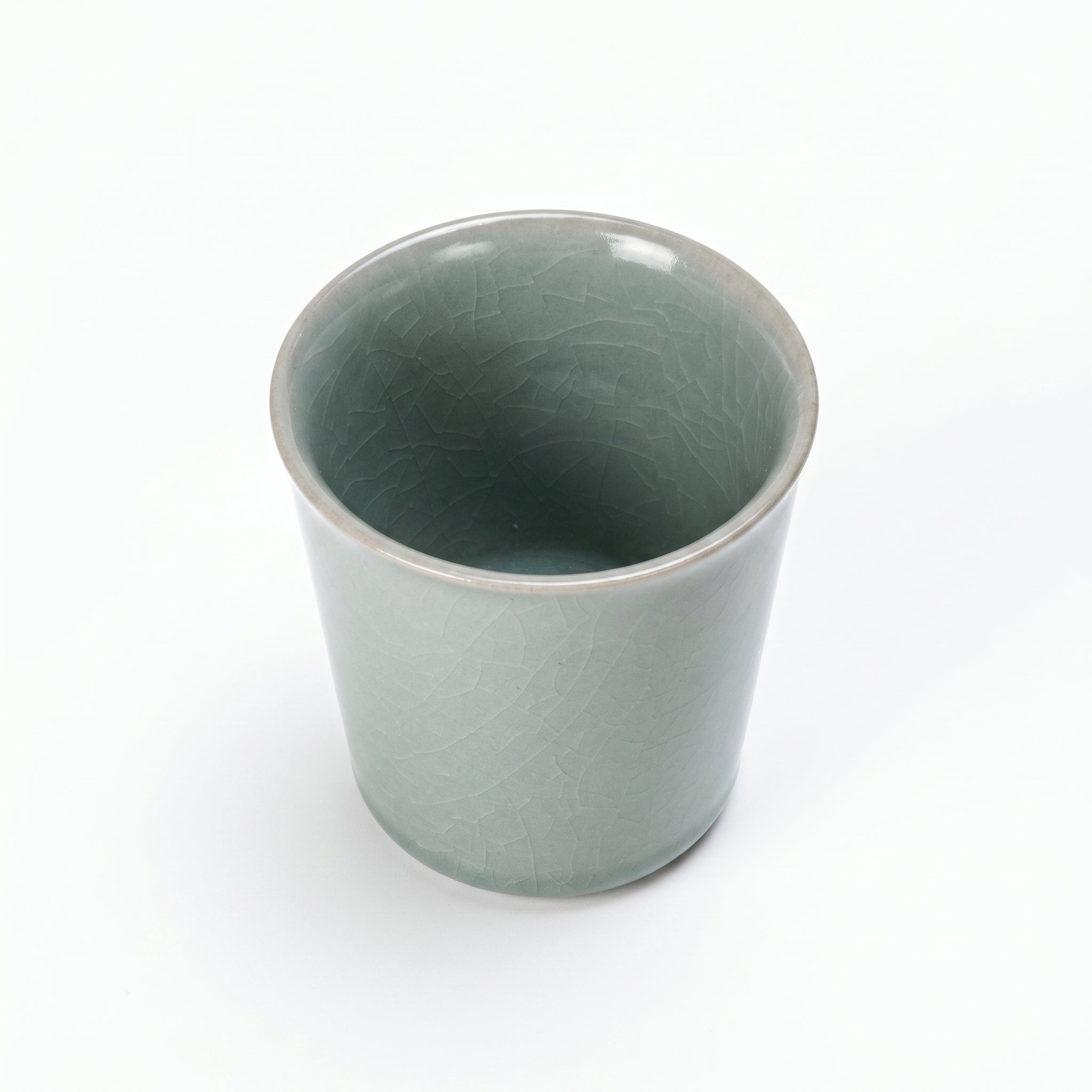 Ru Kiln Celadon Tea Cup - Mini Sky Blue Coke Shape Ceramic Tasting Mug