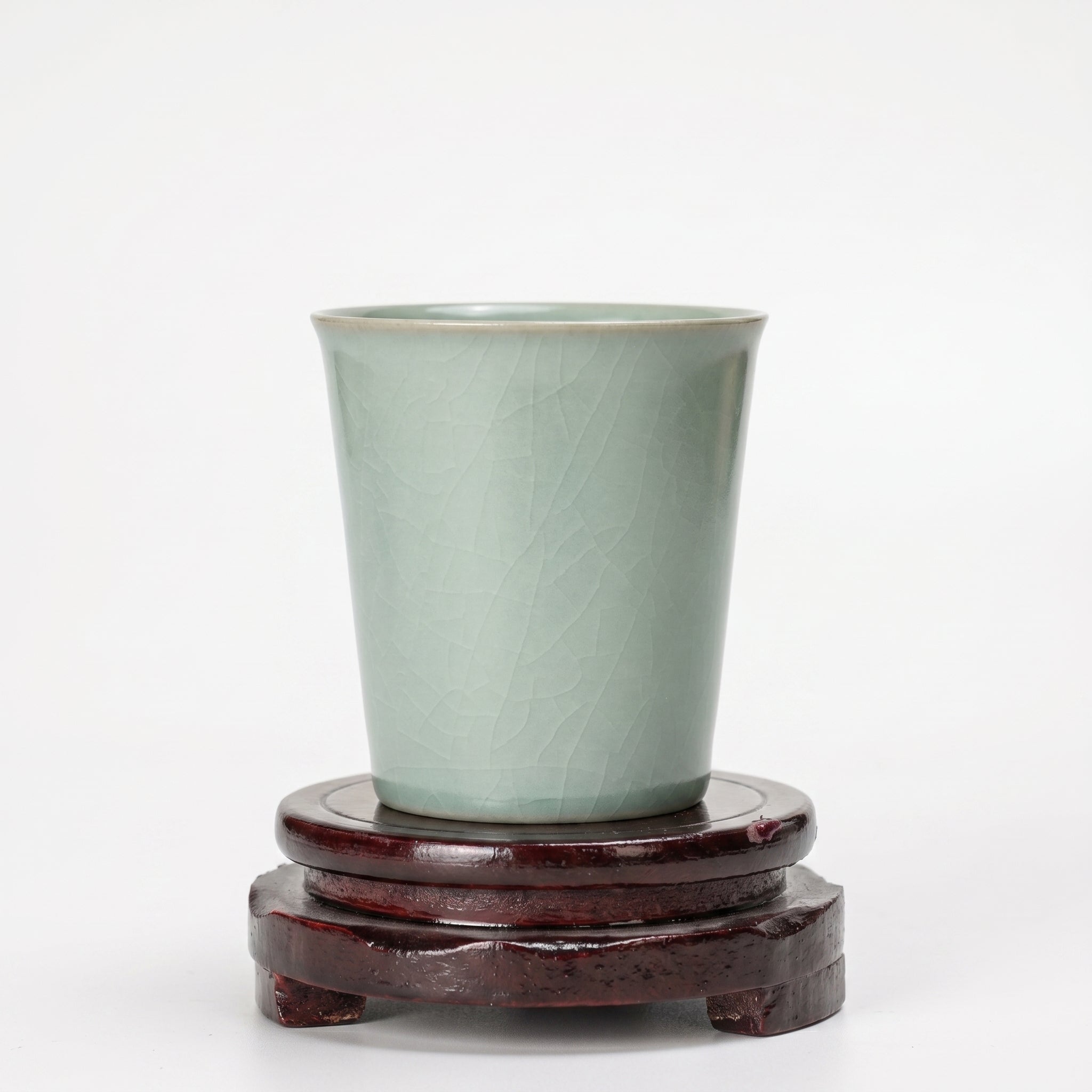 Ru Kiln Celadon Tea Cup - Mini Sky Blue Coke Shape Ceramic Tasting Mug