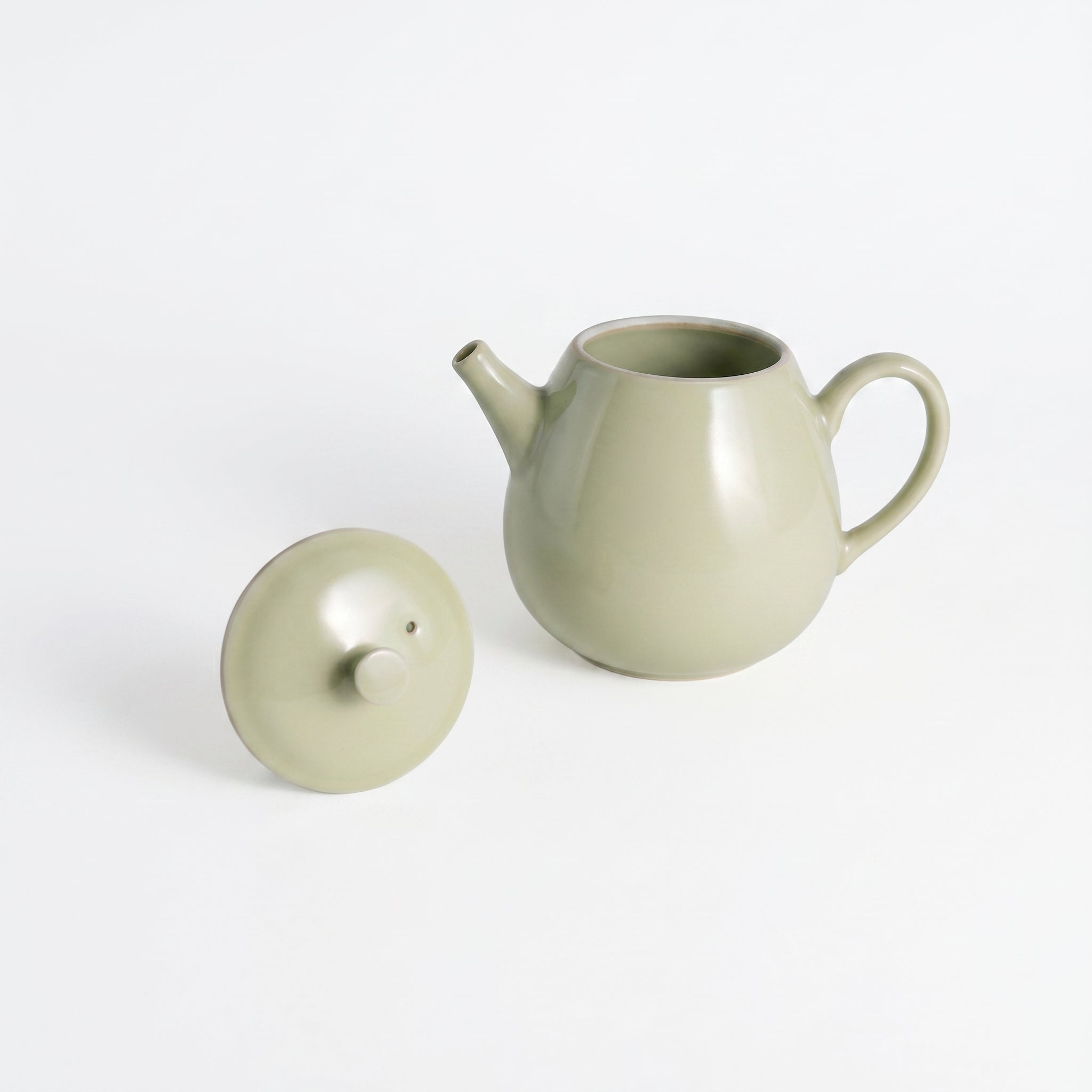 Ou Ware Pale Celadon Pear-Shaped Teapot 8-Piece Set