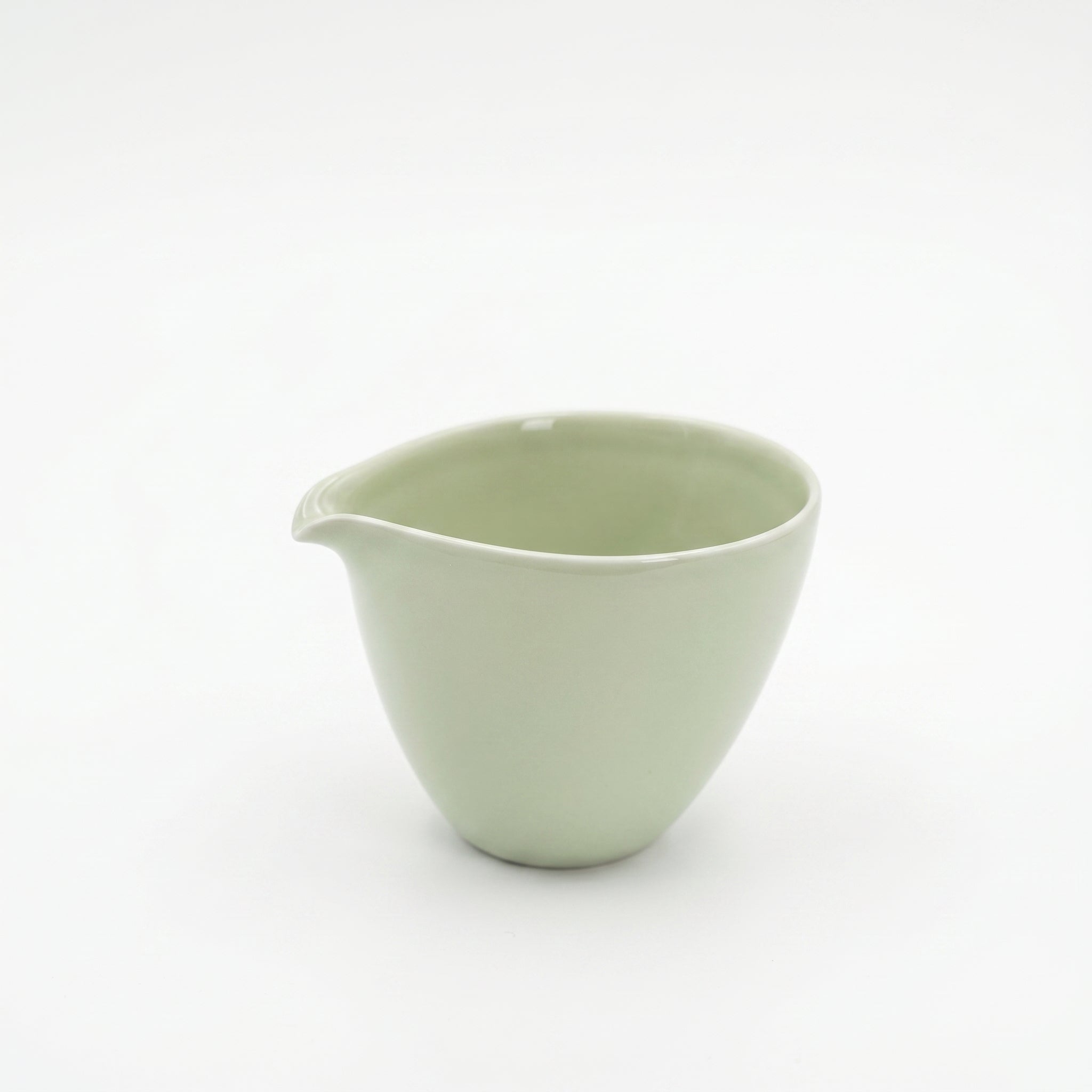 Ou Ware Pale Celadon Pear-Shaped Teapot with Rattan Handle 8-Piece Set