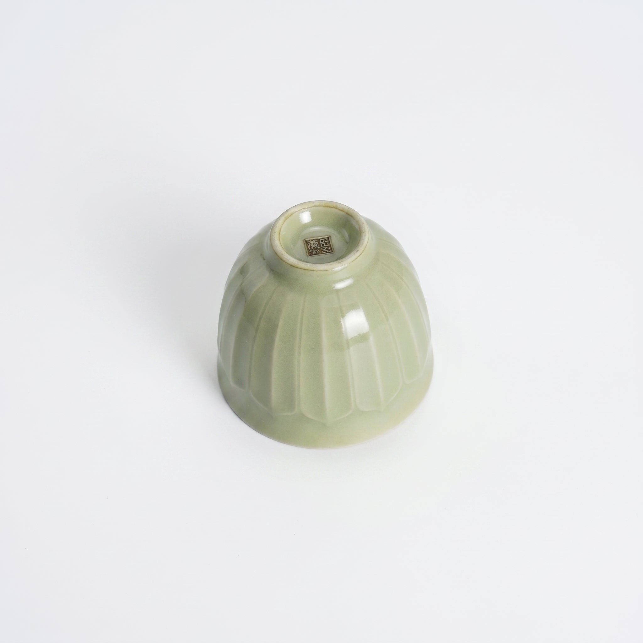 Ou Ware Pale Celadon Handmade Lotus Cup