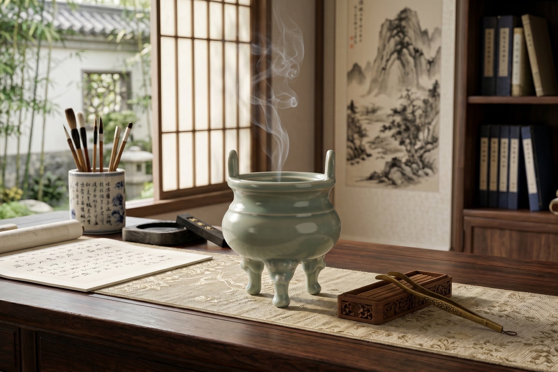 Ru Ware Celadon Beast-Foot Incense Burner