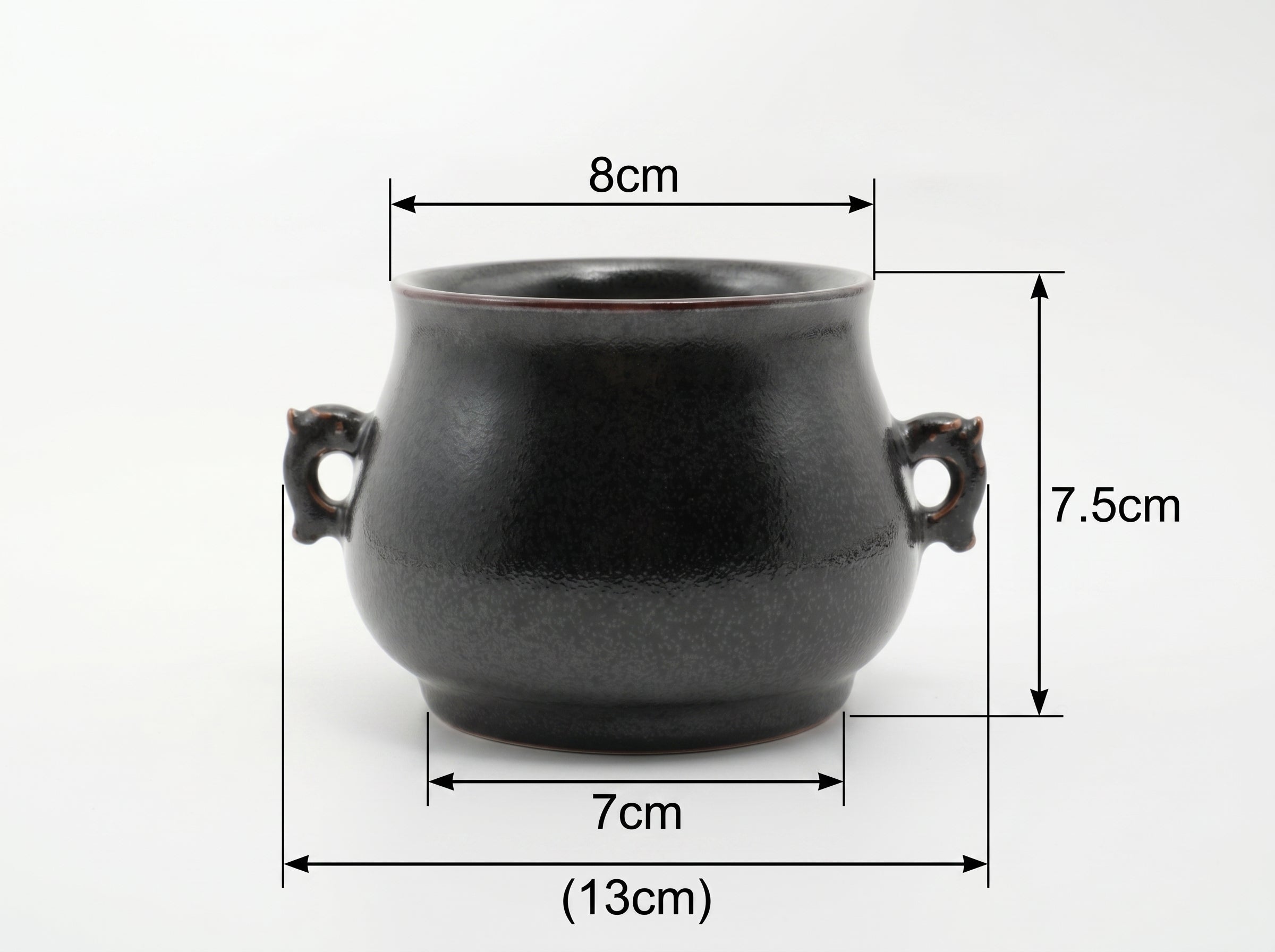 Ge Ware Dark Glaze Twin-Handle Incense Burner