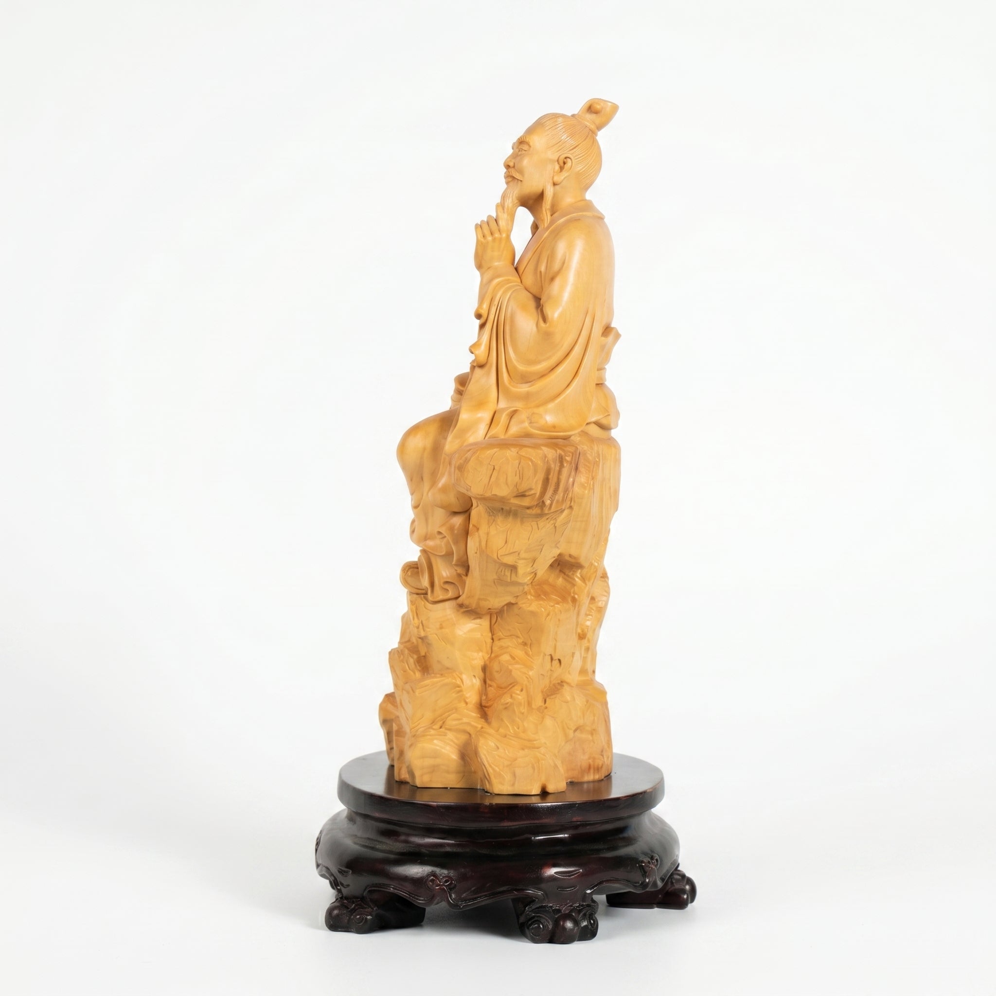 Boxwood Carving of Military Saint Sun Wu (Sun Tzu)