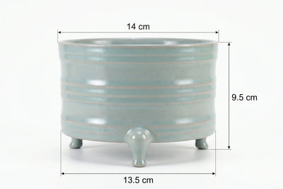 Ru Ware Celadon Ribbed Tripod Censer