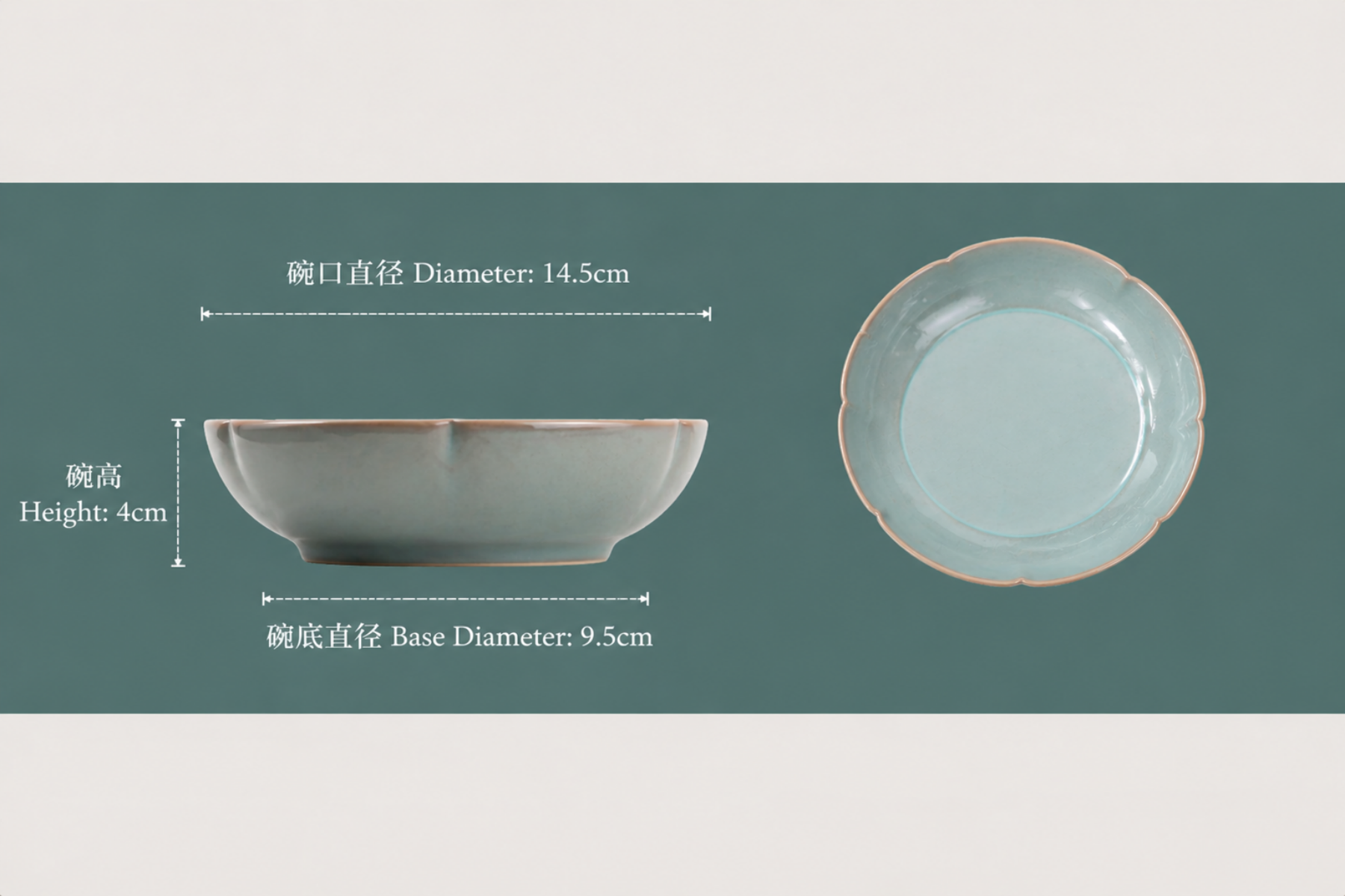 Authentic Ru Ware Celadon Kui-Shaped Bowl – Rare Song Dynasty Style Ceramic Tea Bowl with Crackle Glaze for Collectors