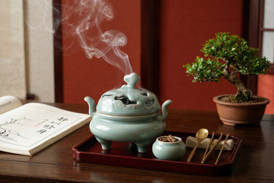 Ru Ware Celadon Auspicious Cloud Incense Burner