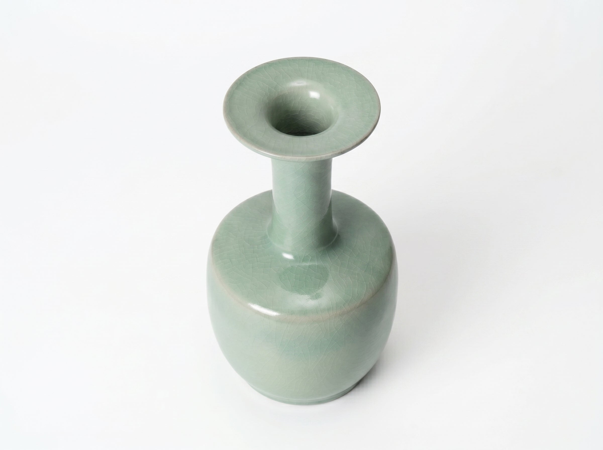 Ru Ware Celadon Dish-Mouth Mallet Vase