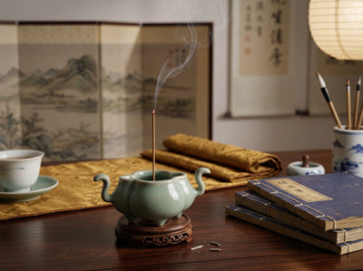 Ru Ware Celadon Begonia-Shaped Mini Censer