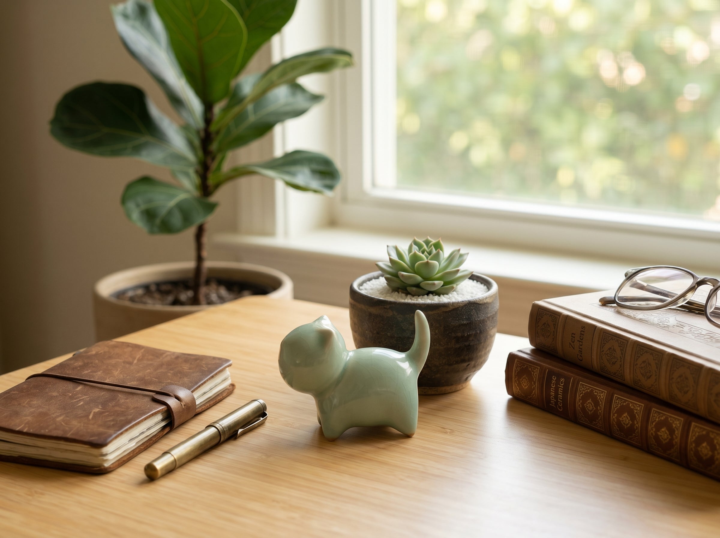 Ru Ware Celadon Kitten Figurine