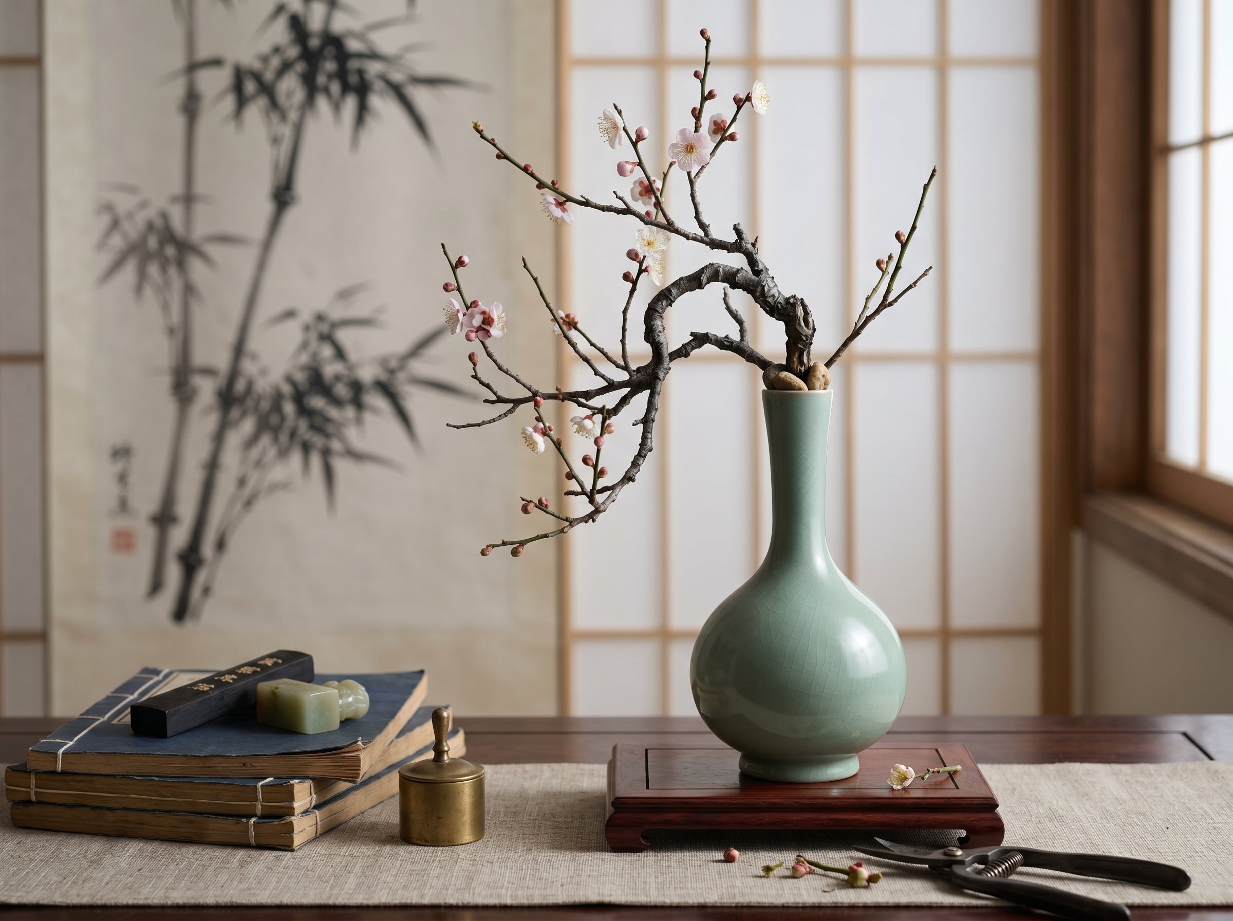 Ru Ware Celadon Long-Neck Danping Vase