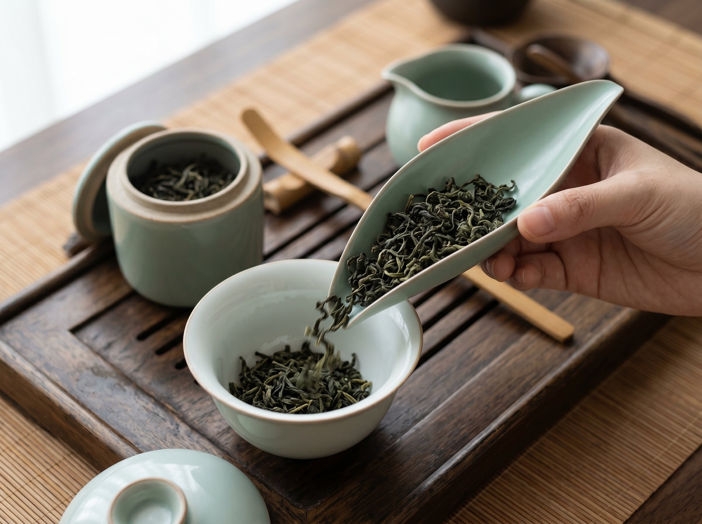 Ru Ware Celadon Cha Ze (Tea Scoop)