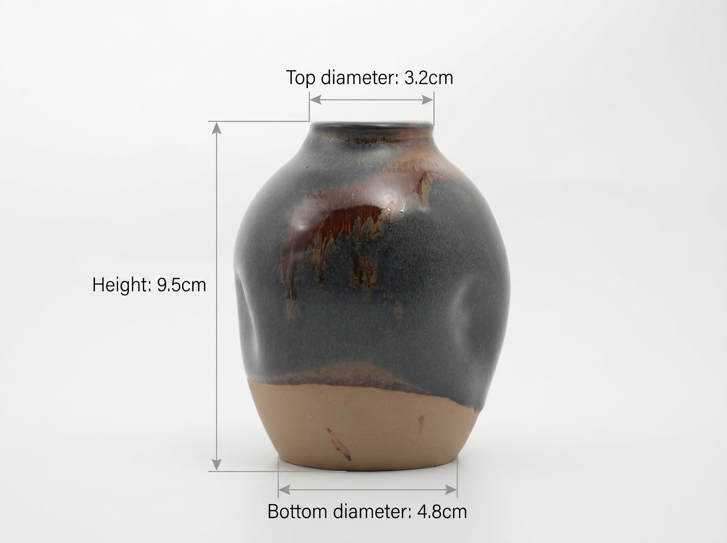Ou Ware Dragon Kiln Fired Hand-Pinched Small Vase (Ware Flambé)