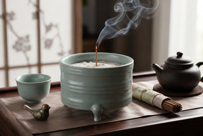 Ru Ware Celadon Ribbed Tripod Censer