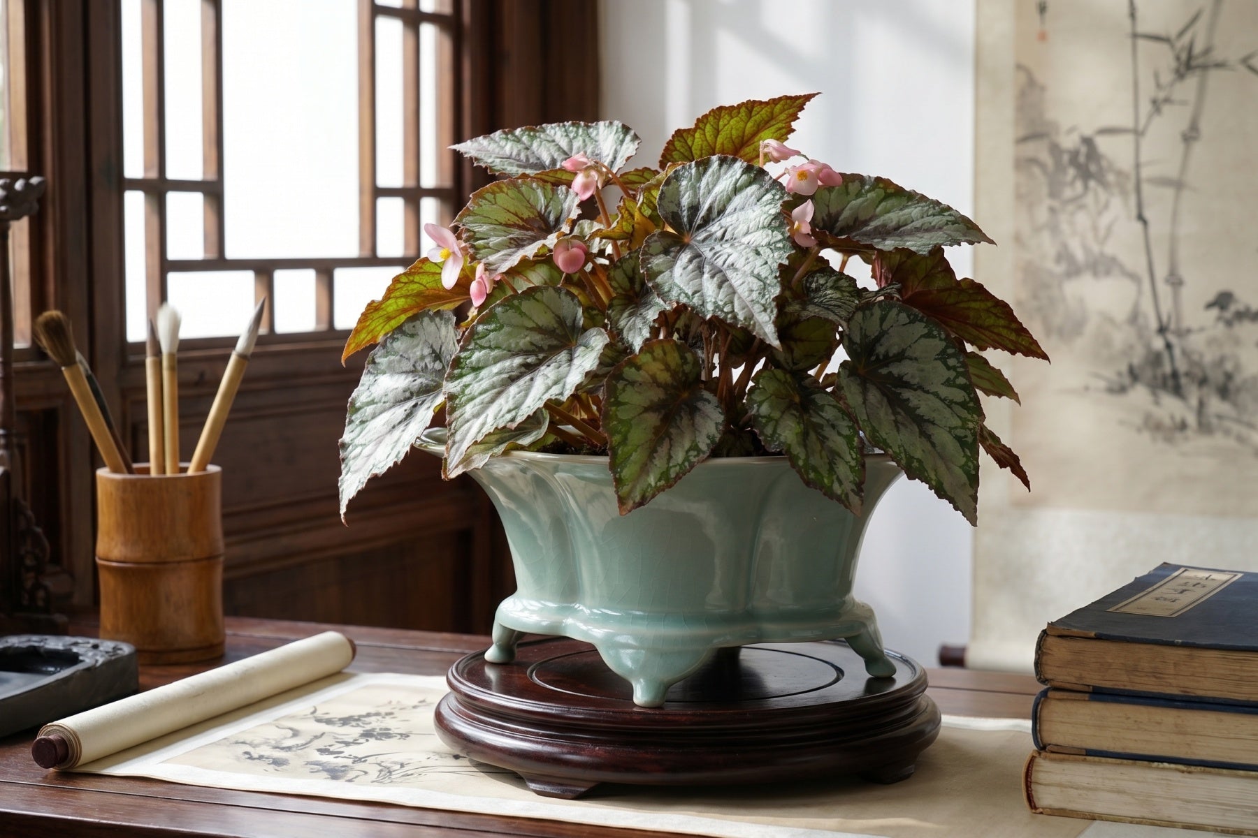 Ru Ware Celadon Begonia-Shaped Basin