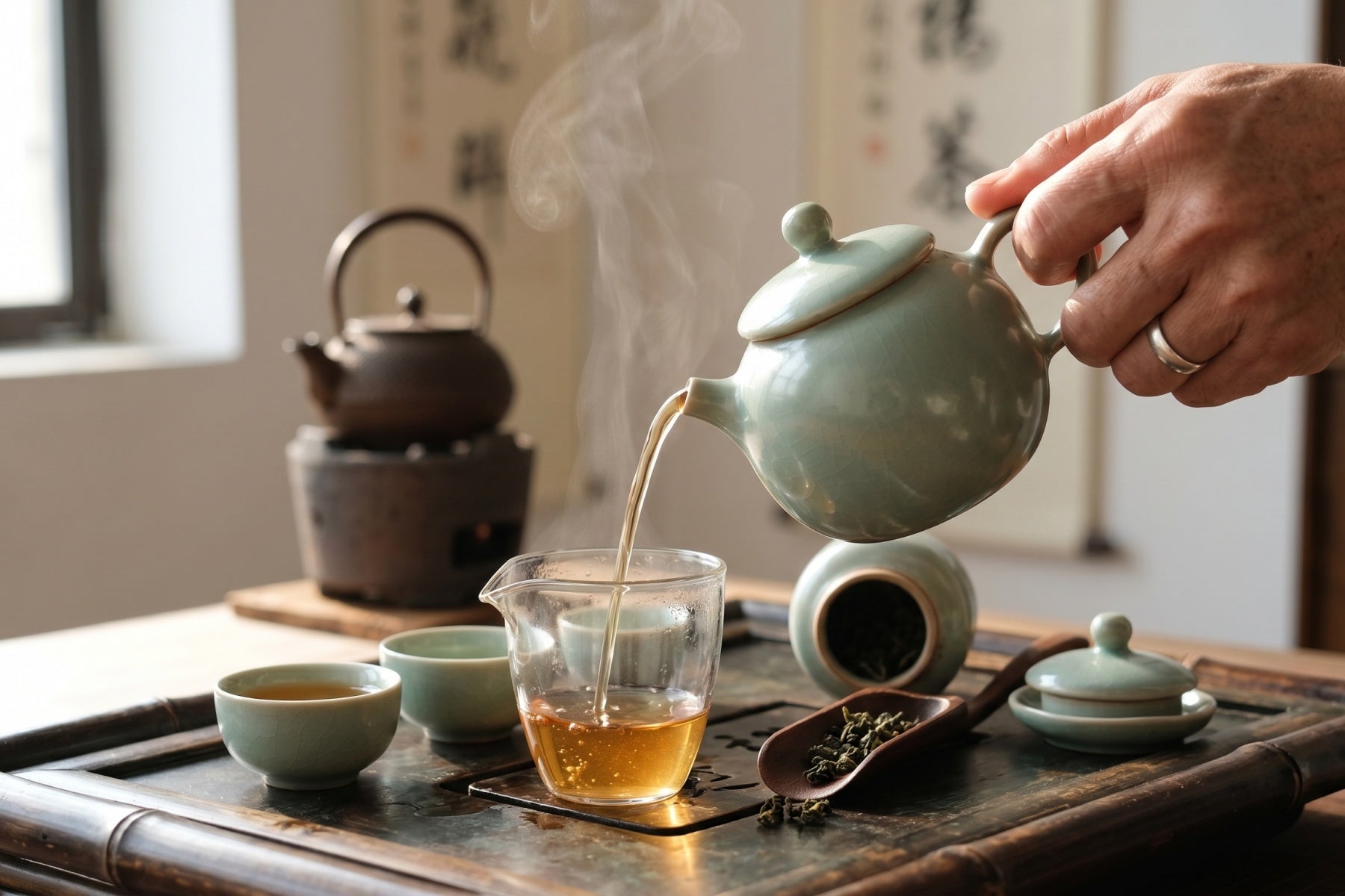Ru Ware Celadon Apple Teapot