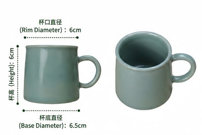 Handmade Celadon Coffee Mug - Unique Ru Kiln Ceramic Cup