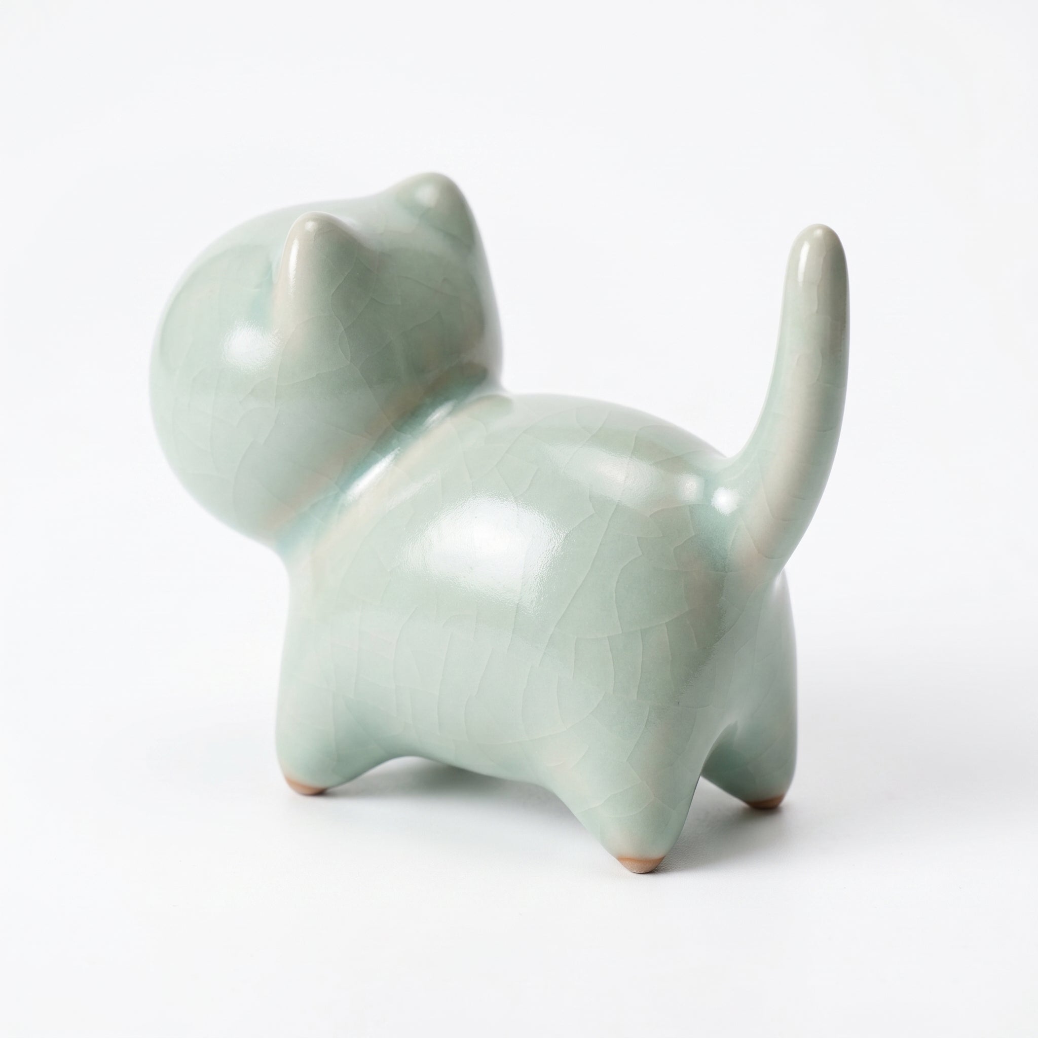 Ru Ware Celadon Kitten Figurine