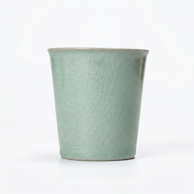 Ru Kiln Celadon Tea Cup - Mini Sky Blue Coke Shape Ceramic Tasting Mug