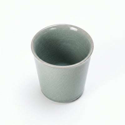 Ru Kiln Celadon Tea Cup - Mini Sky Blue Coke Shape Ceramic Tasting Mug
