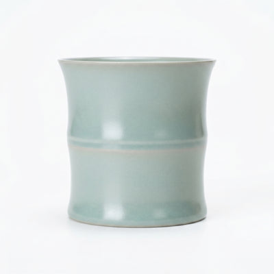 Handmade Celadon Teacup - Crackle Glaze Bamboo Joint Cup