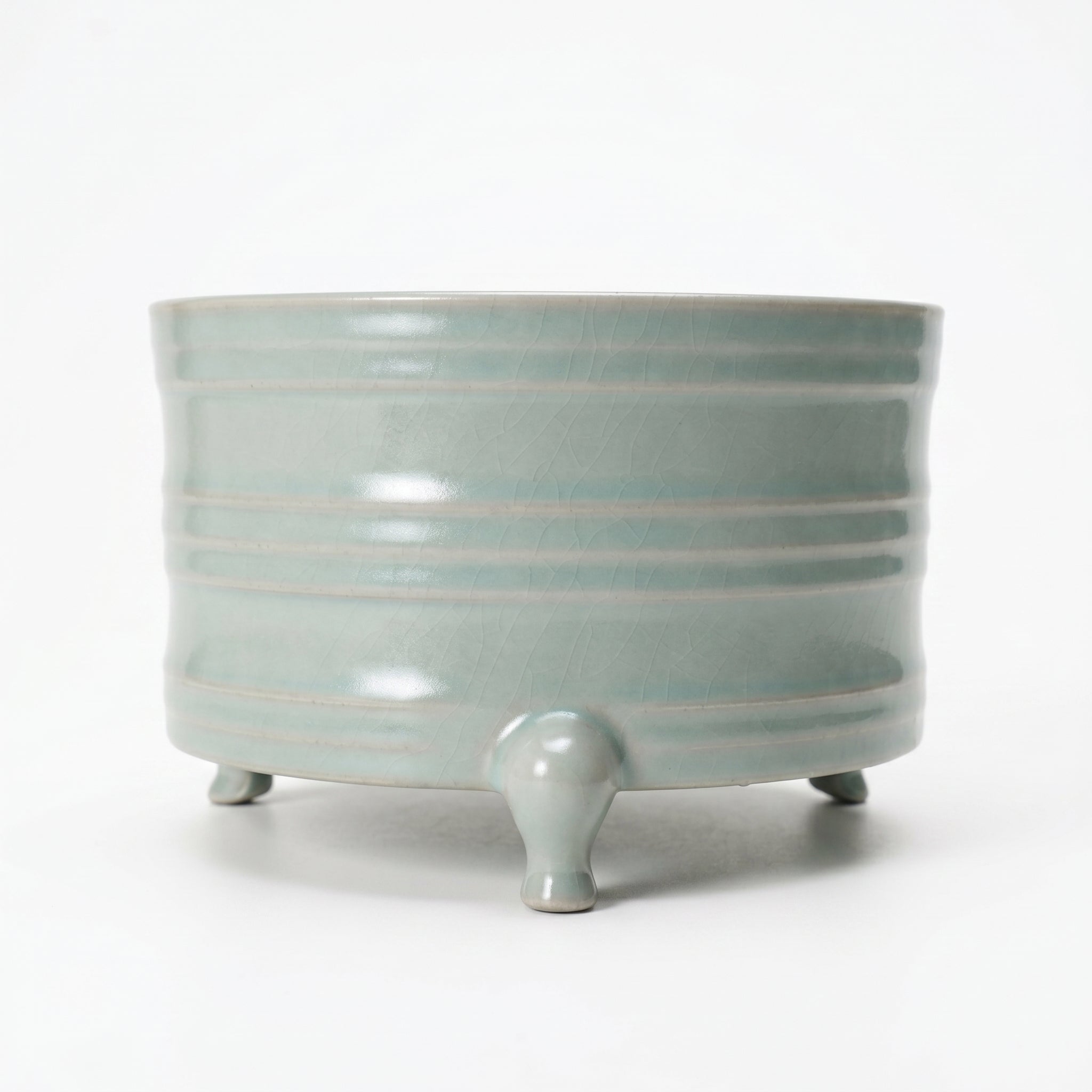 Ru Ware Celadon Ribbed Tripod Censer