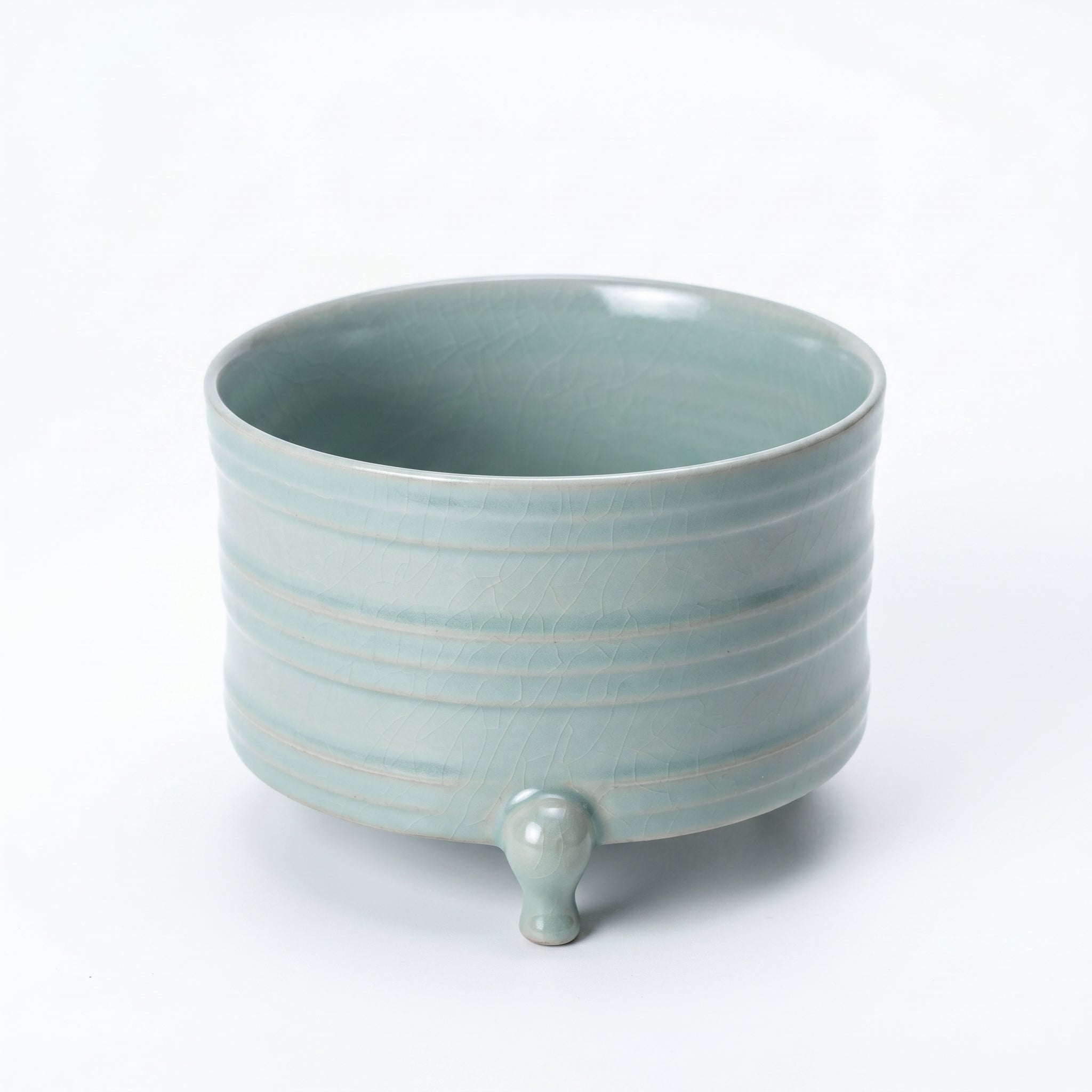 Ru Ware Celadon Ribbed Tripod Censer