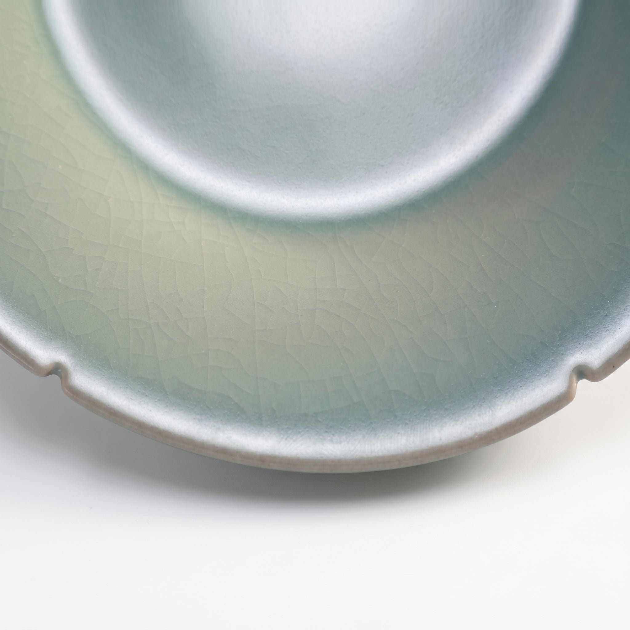 Ru Ware Celadon Foliate Rim Plate
