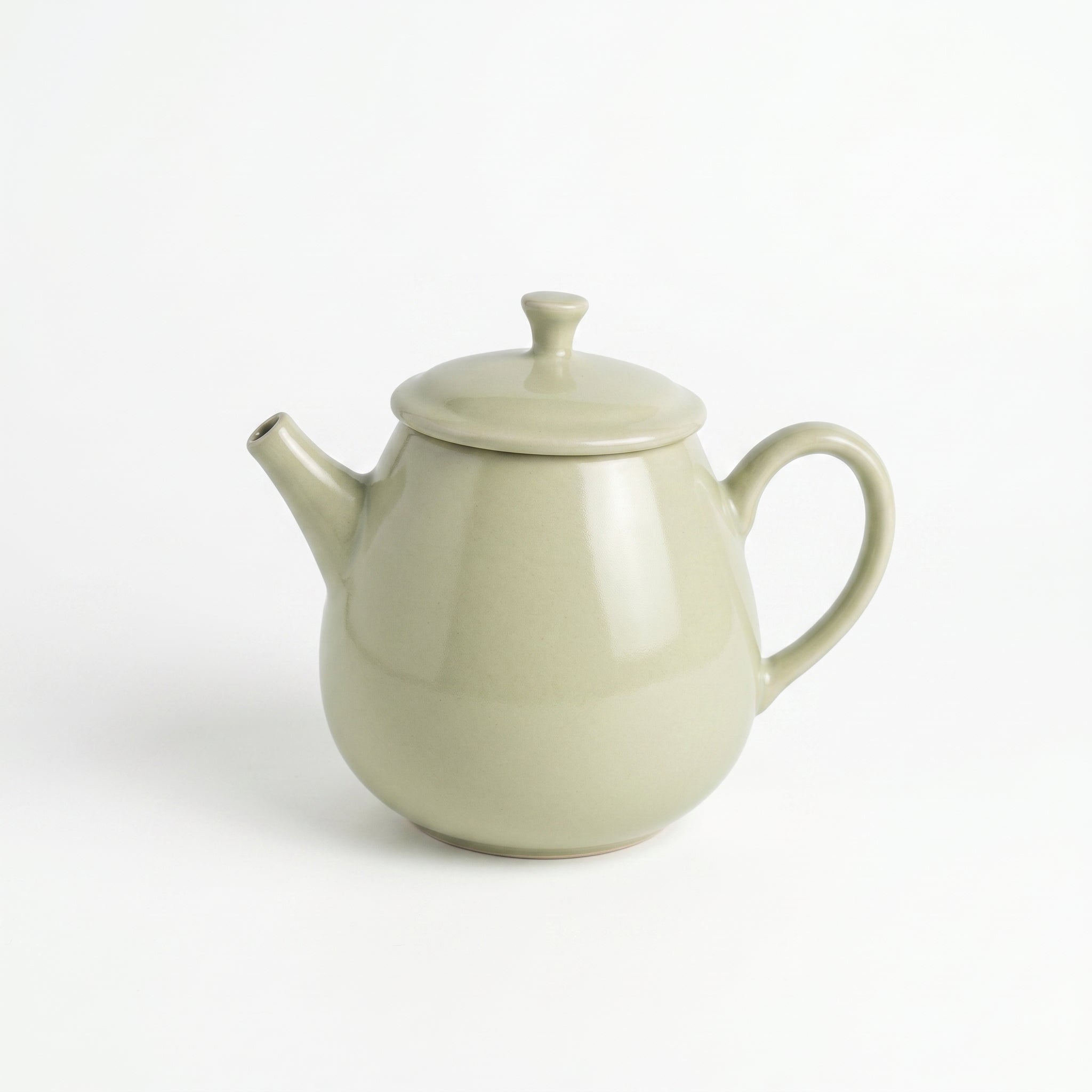 Ou Ware Pale Celadon Pear-Shaped Teapot 8-Piece Set