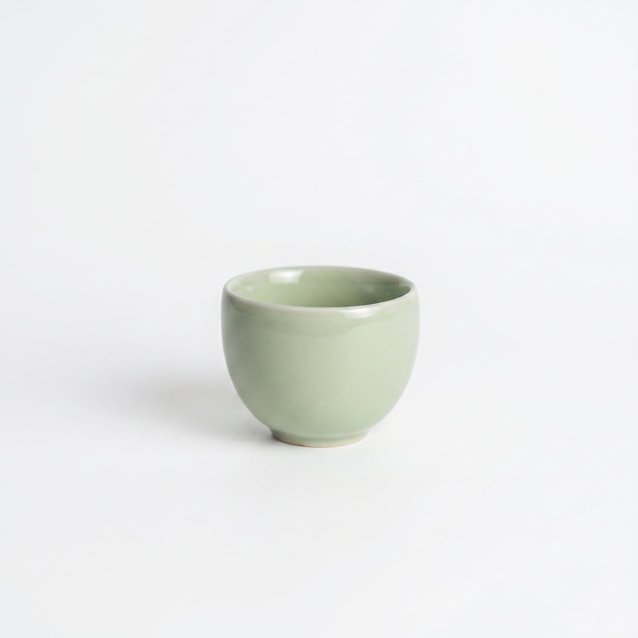 Ou Ware Pale Celadon Pear-Shaped Teapot with Rattan Handle 8-Piece Set