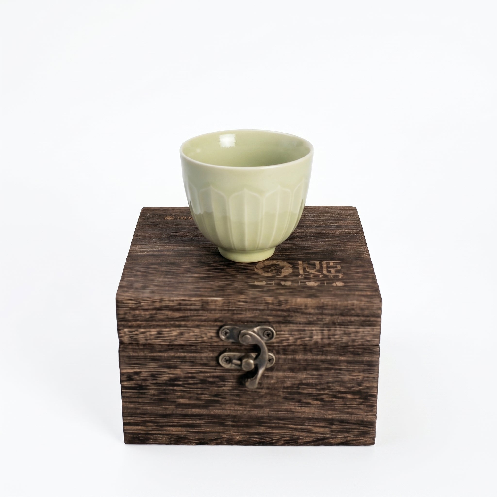 Ou Ware Pale Celadon Handmade Lotus Cup