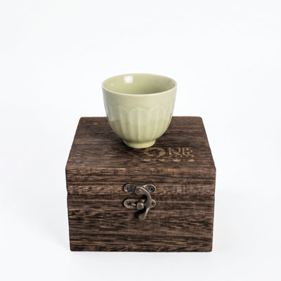 Ou Ware Pale Celadon Handmade Lotus Cup