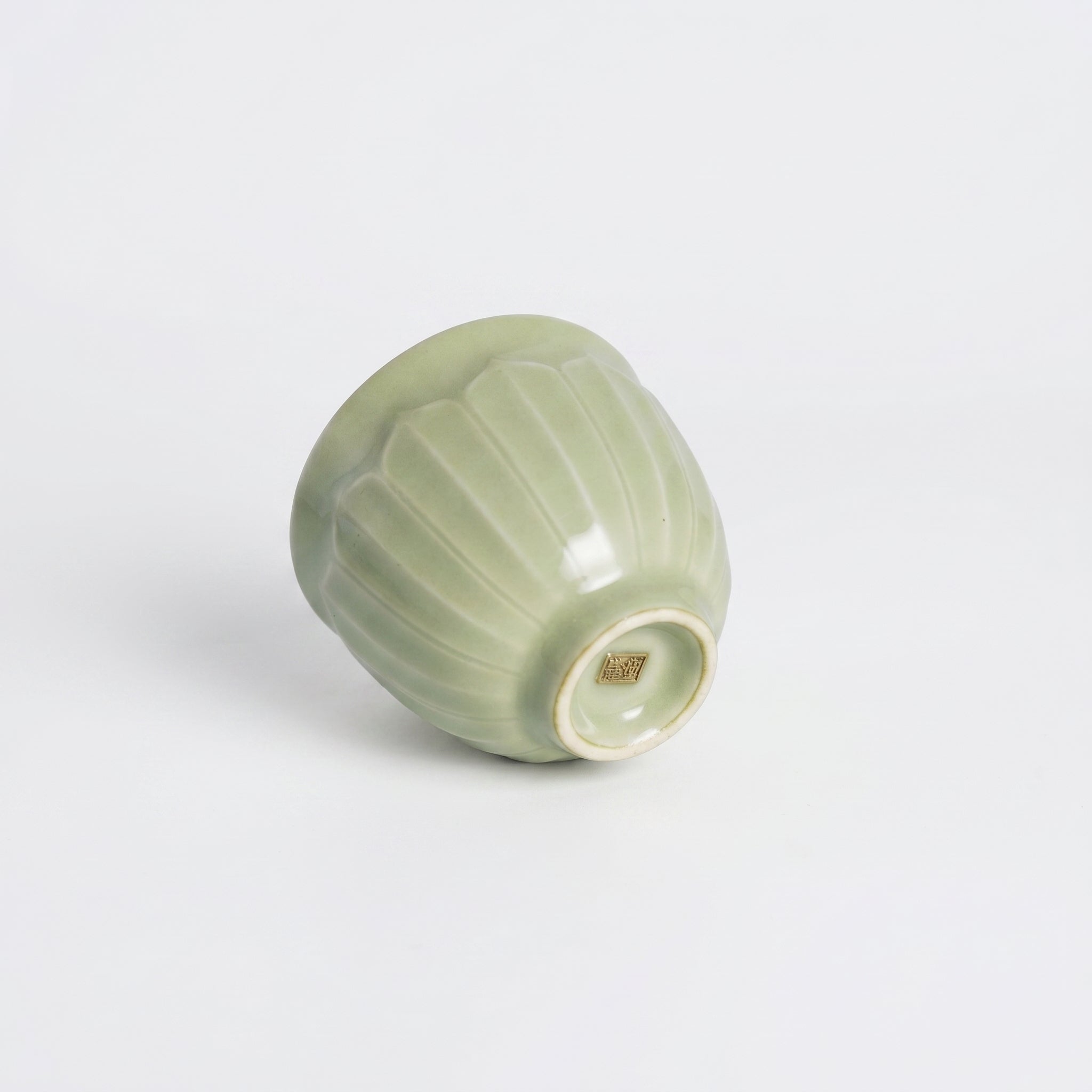 Ou Ware Pale Celadon Handmade Lotus Cup