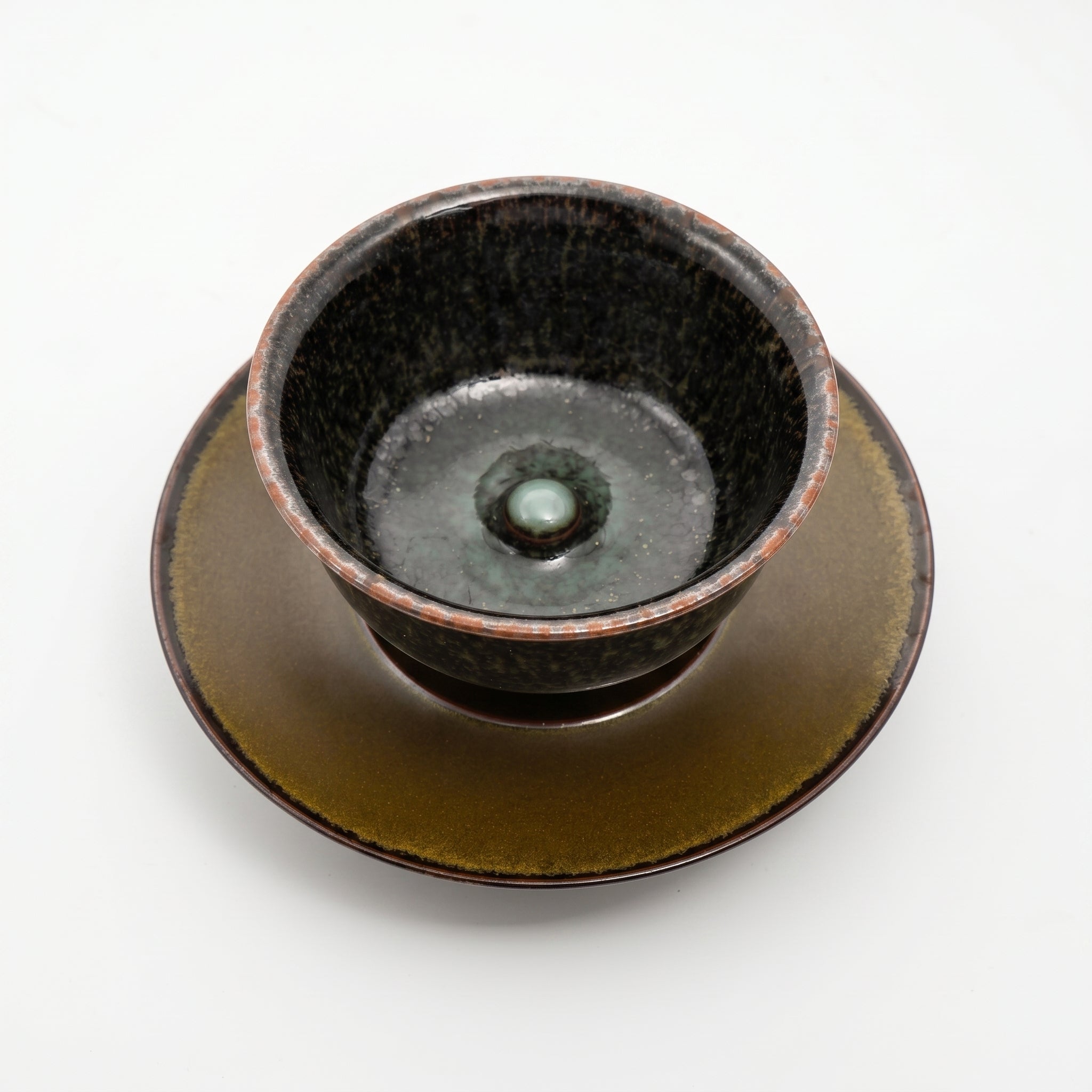 Ge Ware Tea Dust Glaze Cup and Saucer Set