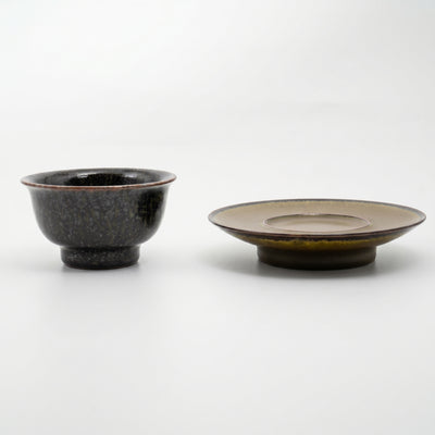 Ge Ware Tea Dust Glaze Cup and Saucer Set