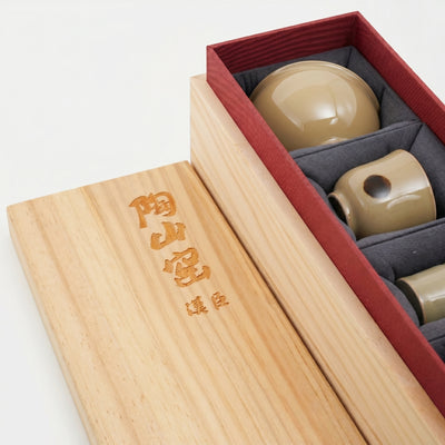 Ou Ware "Five Blessings" (Tian, Rui, Di, An, Fu) Cup Set