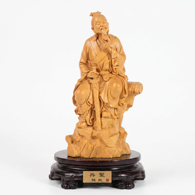 Boxwood Carving of Military Saint Sun Wu (Sun Tzu)