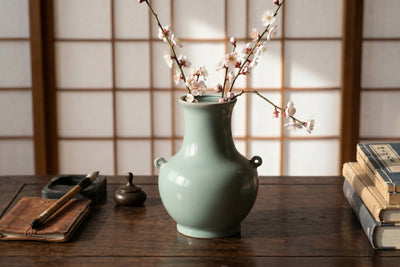 Ru Ware Celadon Twin-Handle Round Vase