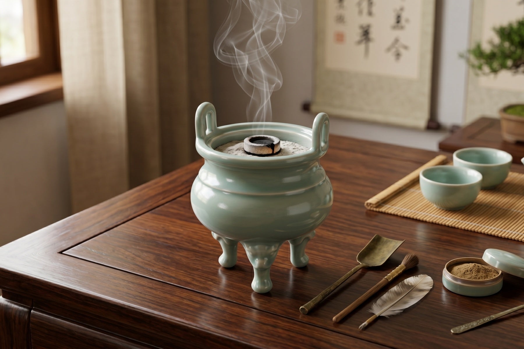 Ru Ware Celadon Beast-Foot Incense Burner