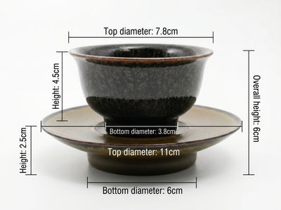 Ge Ware Tea Dust Glaze Cup and Saucer Set