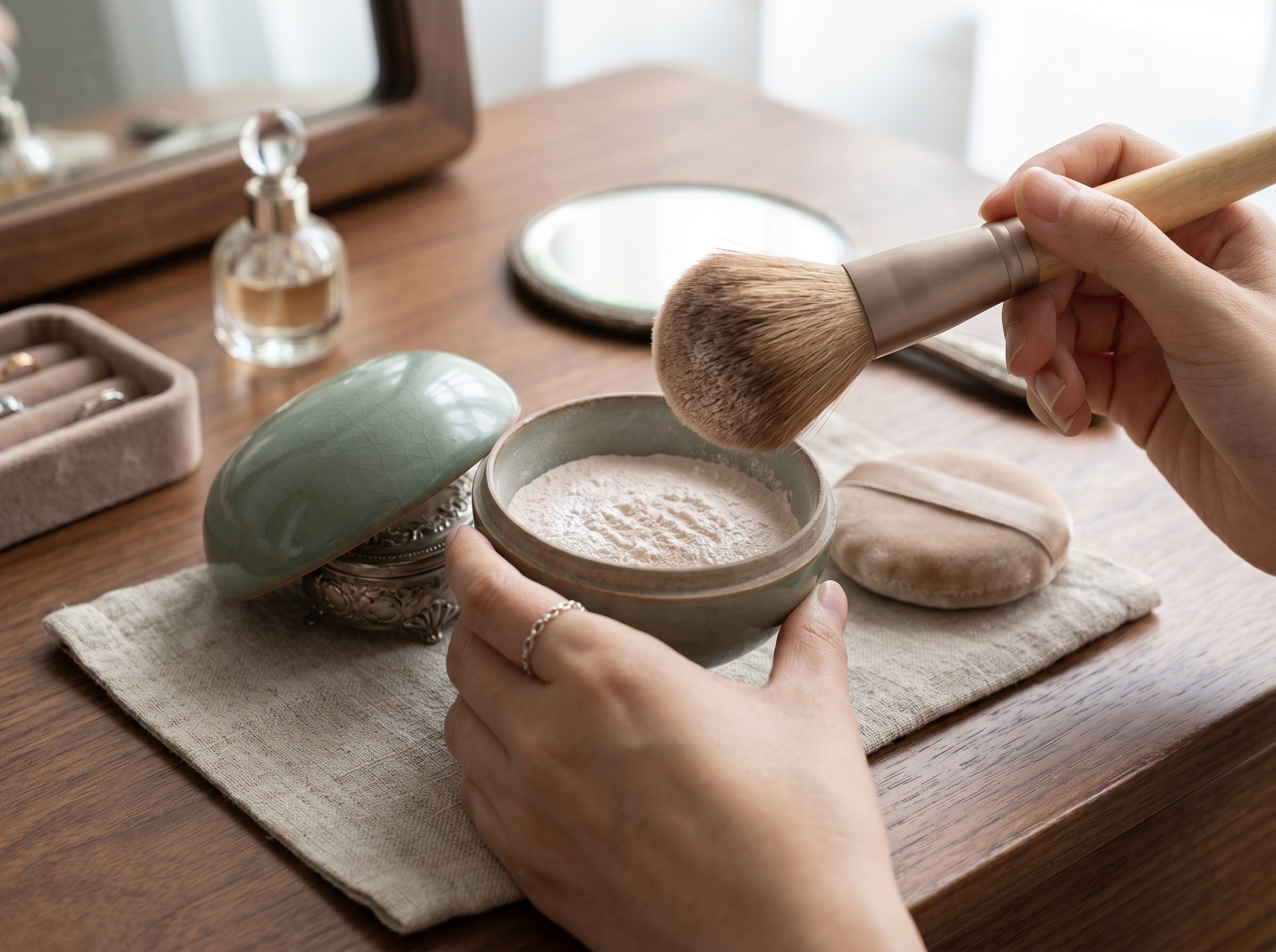 Ru Ware Celadon Powder Box