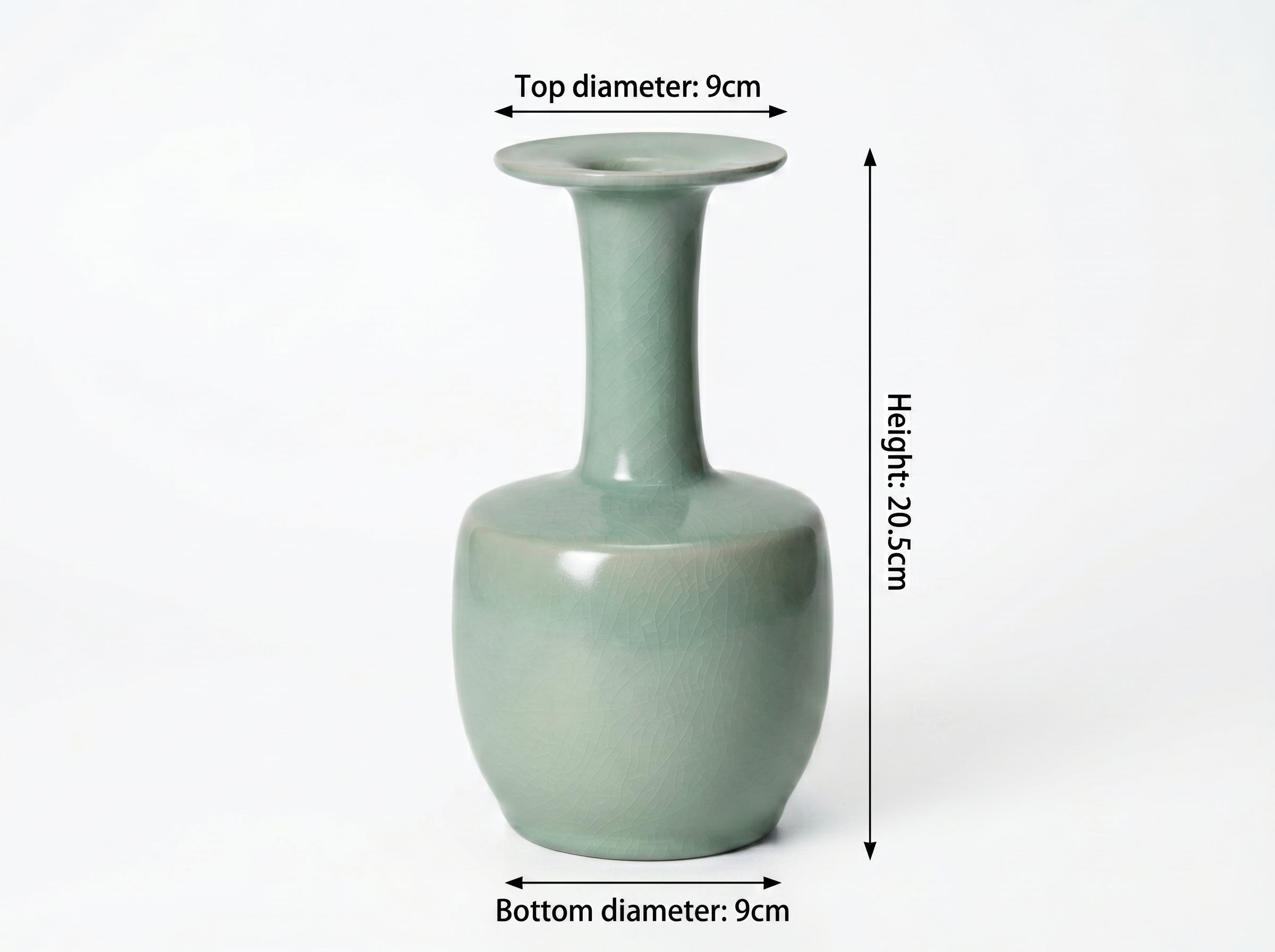 Ru Ware Celadon Dish-Mouth Mallet Vase